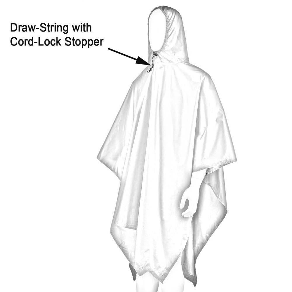 Thunder Waterproof Trekking Rain Poncho - Grey - OutdoorTravelGear.com