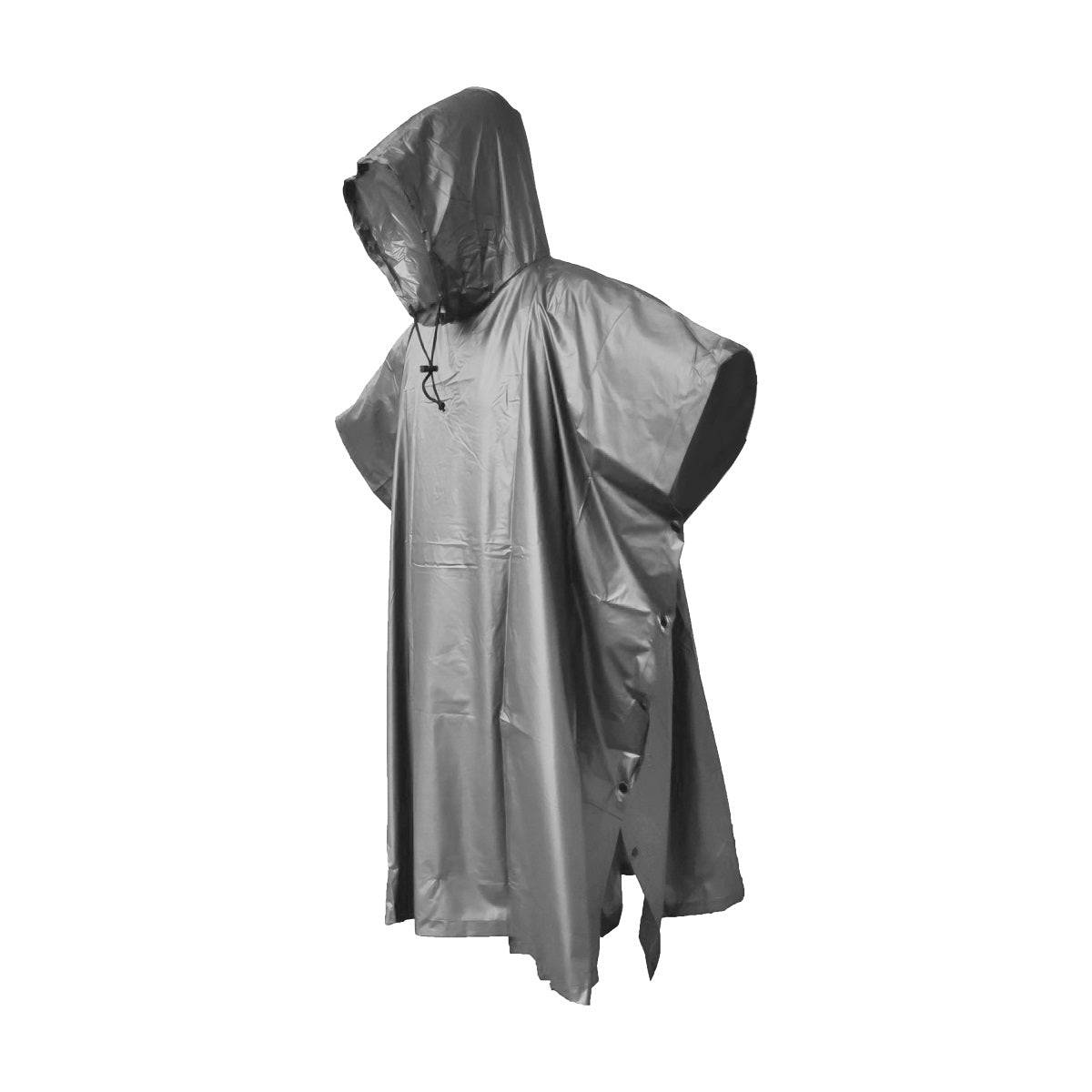 Thunder Waterproof Trekking Rain Poncho - Grey - OutdoorTravelGear.com