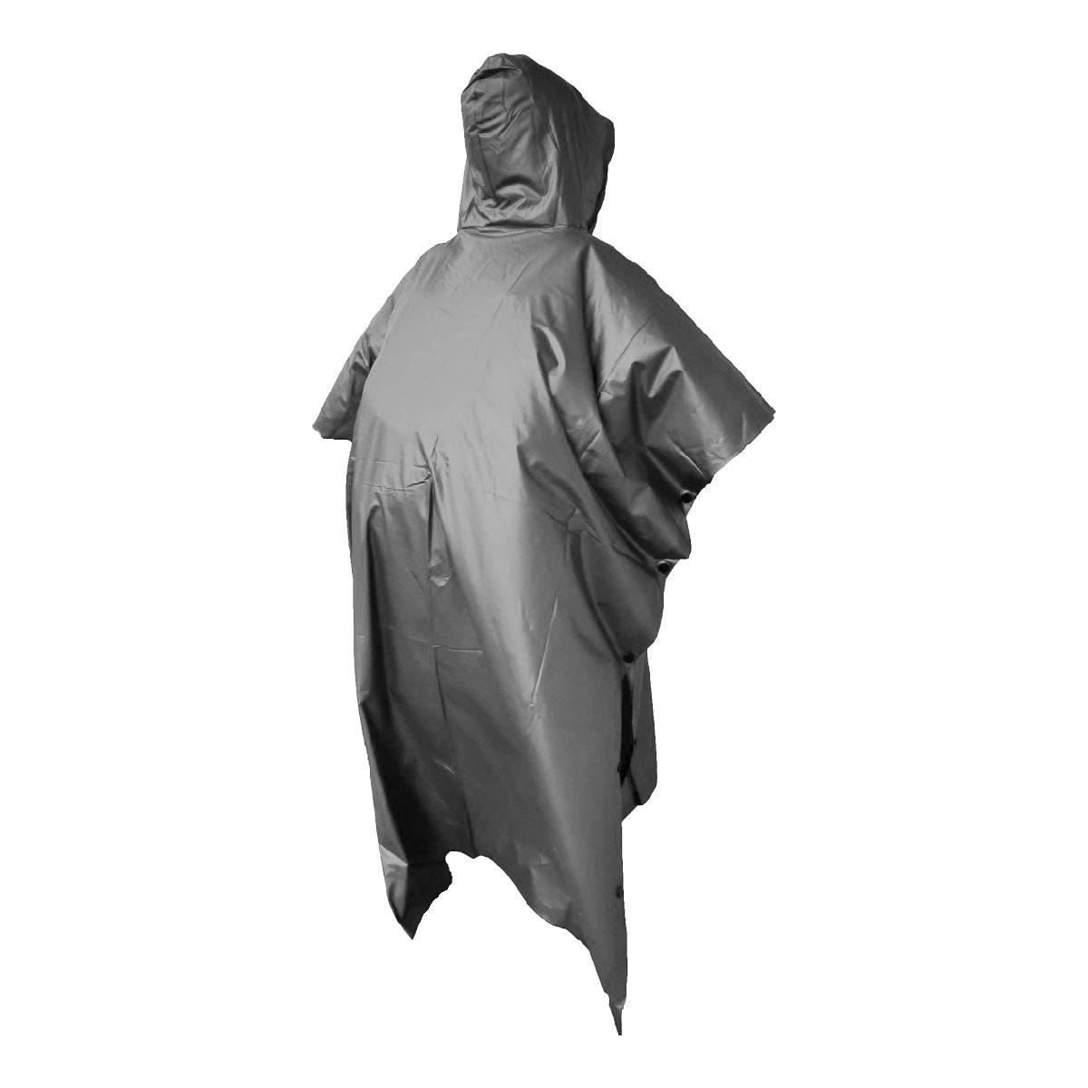 Thunder Waterproof Trekking Rain Poncho - Grey - OutdoorTravelGear.com