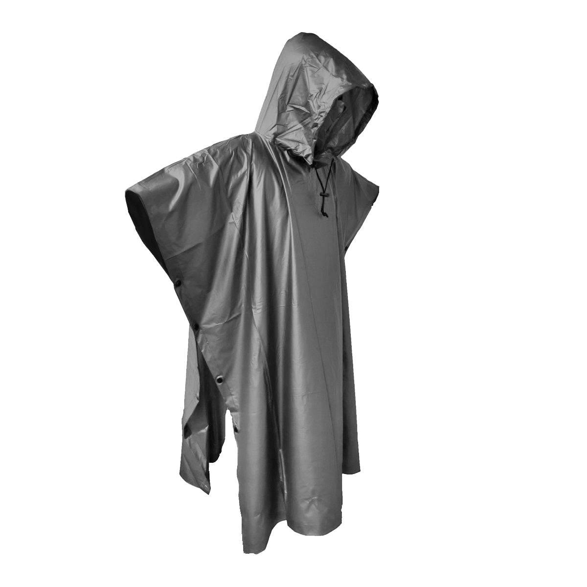 Thunder Waterproof Trekking Rain Poncho - Grey - OutdoorTravelGear.com