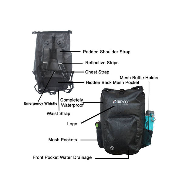 AquaShield Ultimate Waterproof Drybag Backpack - 32L - OutdoorTravelGear.com