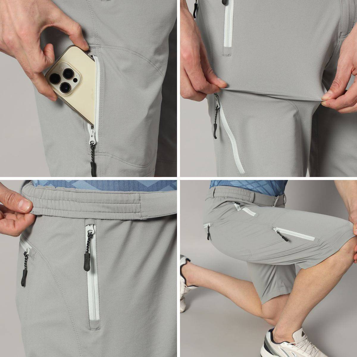 Men's TechFlex Shorts - Light Grey - OutdoorTravelGear.com