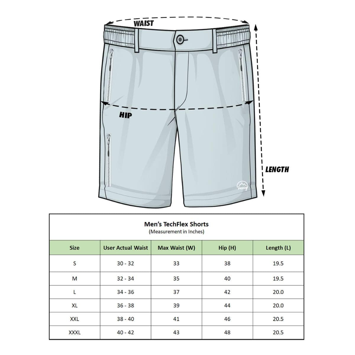 Men's TechFlex Shorts - Light Grey - OutdoorTravelGear.com