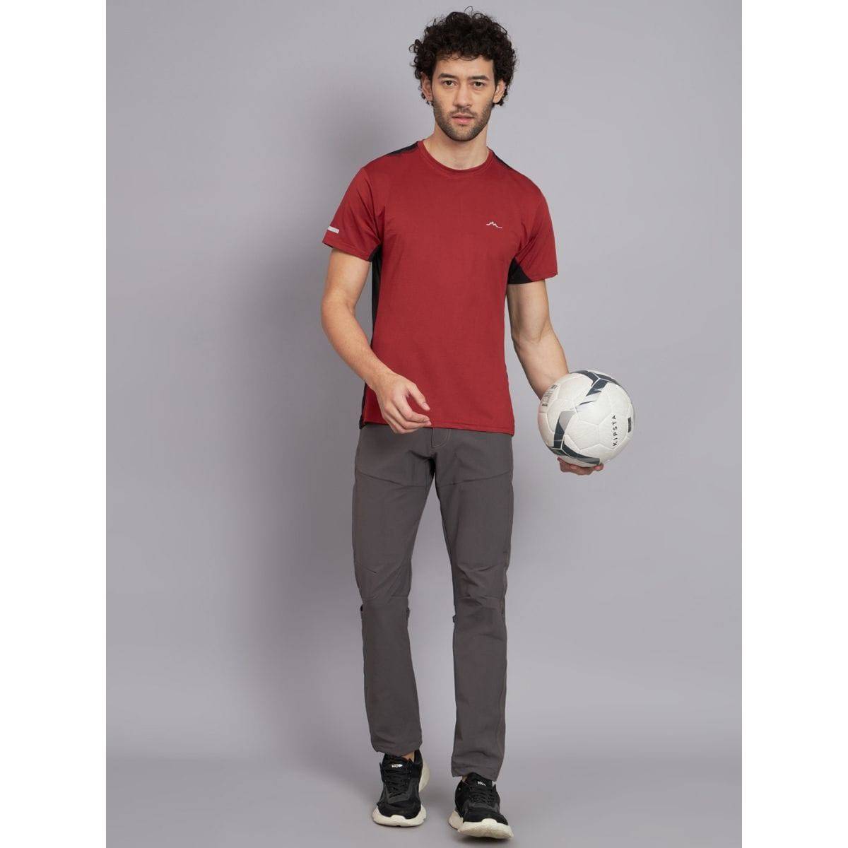 Men's Ultralight Athletic Half Sleeves T-Shirt - Canyon Red - OutdoorTravelGear.com