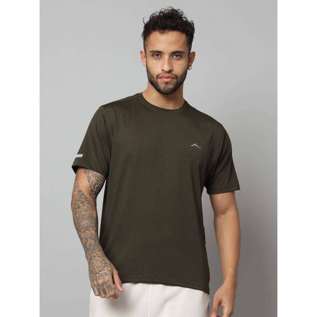 Men's Ultralight Athletic Half Sleeves T-Shirt - Olive