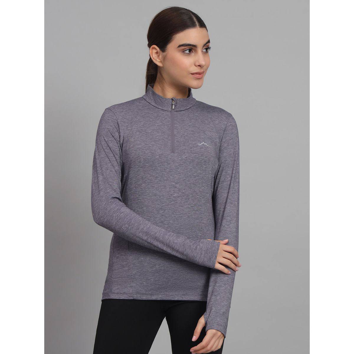 Women's Nomadic Full Sleeves T-Shirt / Baselayer - Purple Gray - OutdoorTravelGear.com