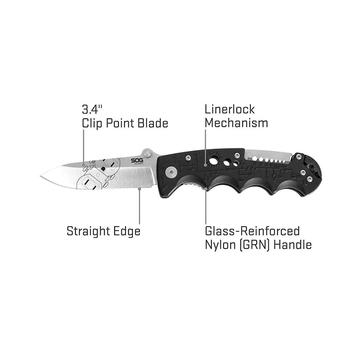 Kilowatt Clip Point Folding Knife - EL01-CP - OutdoorTravelGear.com