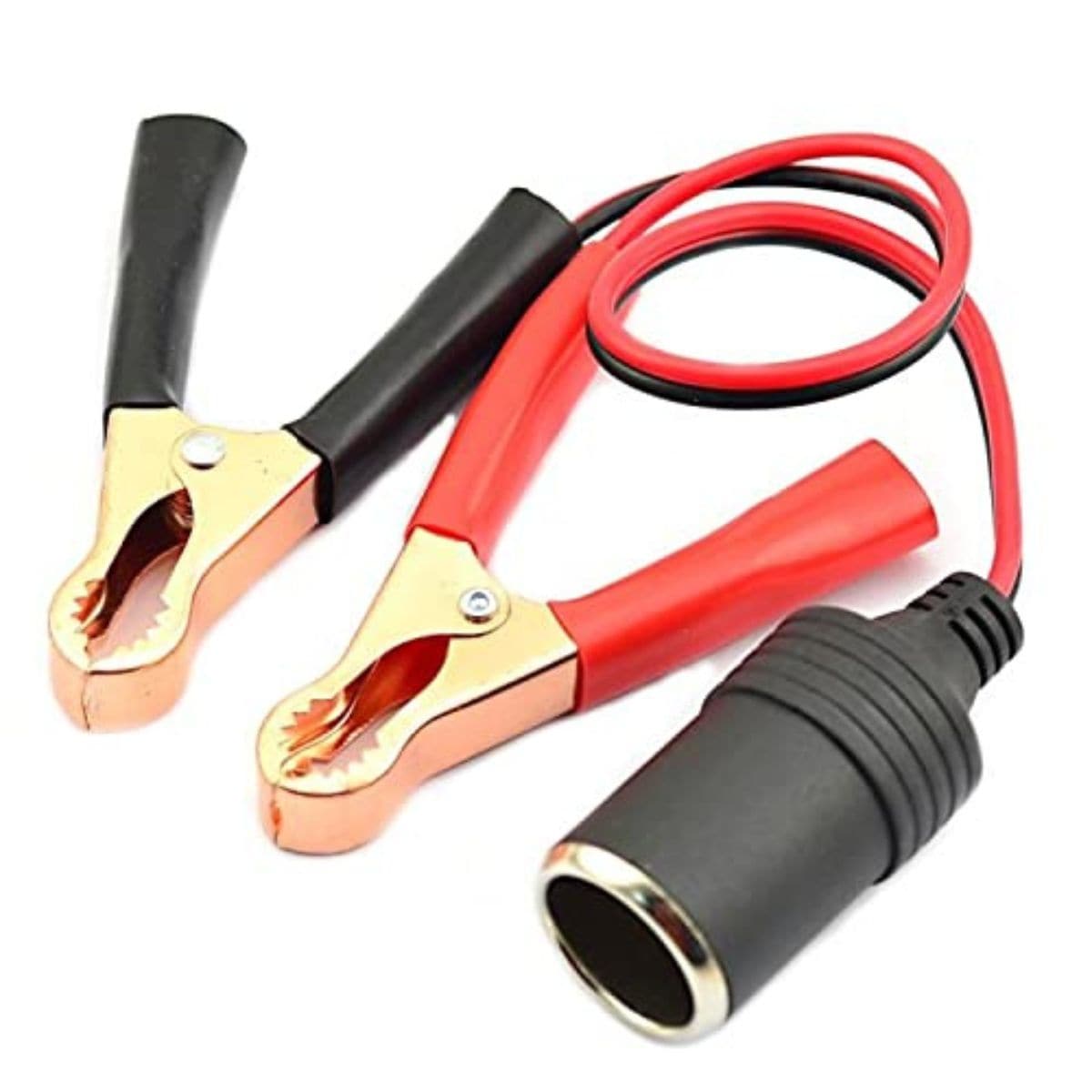 12V Alligator Clips/ Crocodile Clamps Cable Car Battery Jumper Cable with Female Cigarette Lighter Socket - OutdoorTravelGear.com