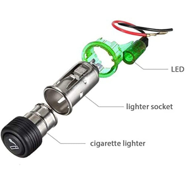 12V Car Cigarette Lighter Assembly - Blue - OutdoorTravelGear.com