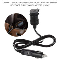 12V Car Cigarette Lighter Socket Extension Cable 2.0M Male to Female - OutdoorTravelGear.com