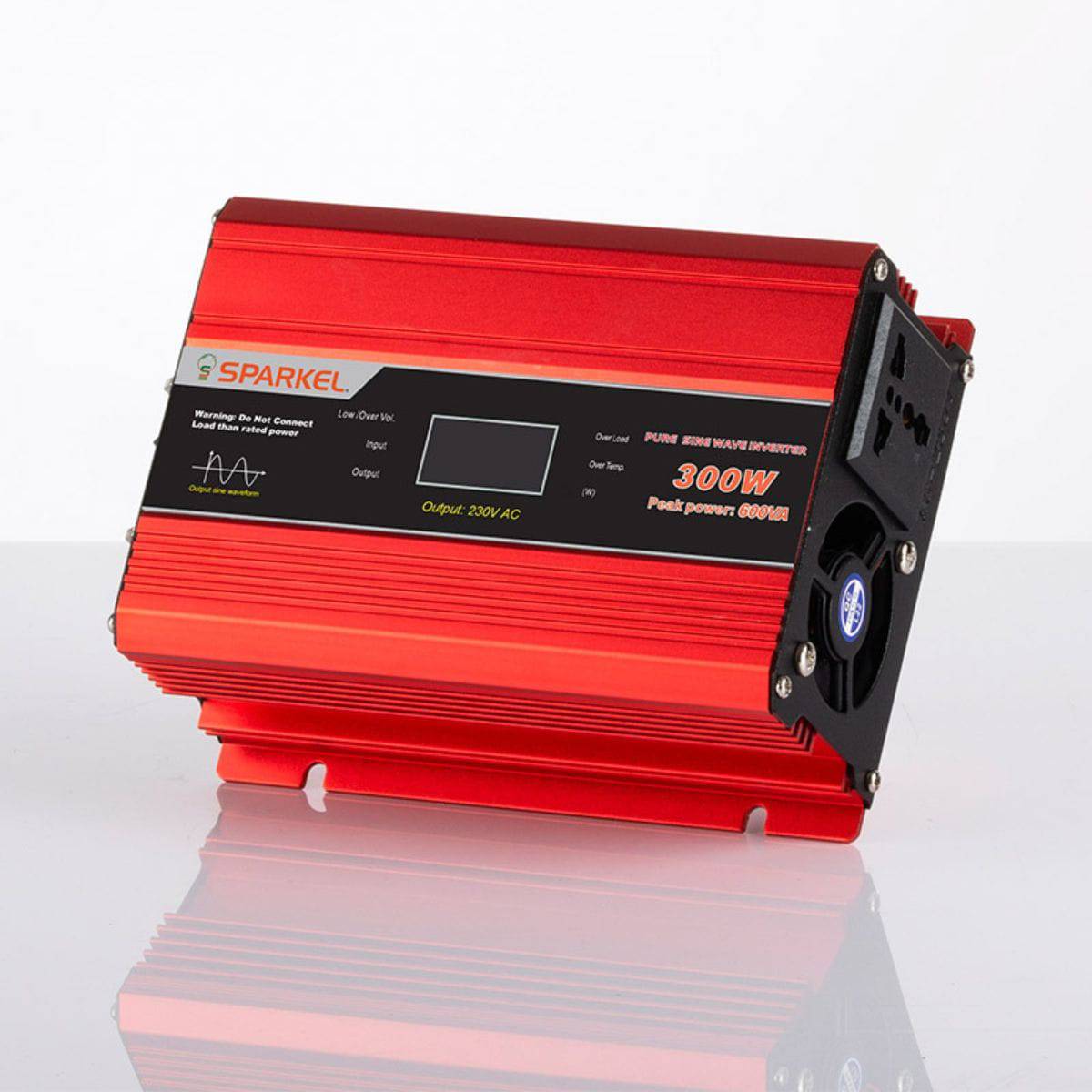 Solar Compact Car Inverter - 12V DC Pure Sine Wave - Output 300W