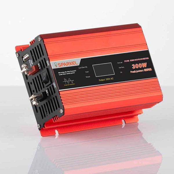 Solar Compact Car Inverter - 12V DC Pure Sine Wave - Output 300W - OutdoorTravelGear.com