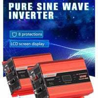 Solar Compact Car Inverter - 12V DC Pure Sine Wave - Output 300W