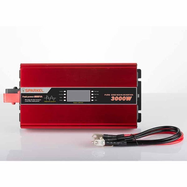 Solar Compact Car Inverter - 24V DC to 230V AC Pure Sine Wave - Output 3000W - OutdoorTravelGear.com