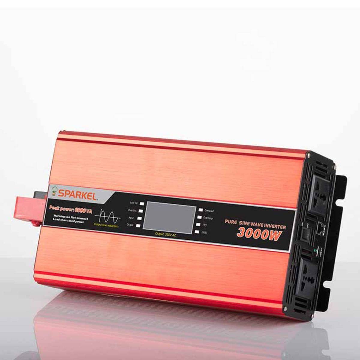 Solar Compact Car Inverter - 24V DC to 230V AC Pure Sine Wave - Output 3000W - OutdoorTravelGear.com