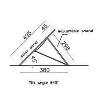 Foldable Solar Panel - 2 Folds with Stand - 12V 50W