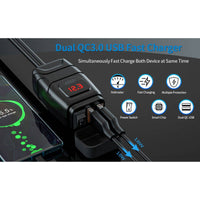 Waterproof Handlebar with QC3.0 Fast Motorbike USB Charger for Mobile Phones - OutdoorTravelGear.com