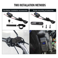 Waterproof Handlebar with QC3.0 Fast Motorbike USB Charger for Mobile Phones - OutdoorTravelGear.com