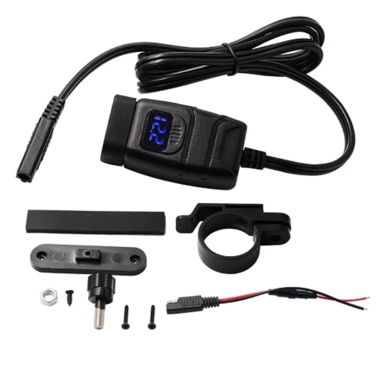 Waterproof Handlebar with QC3.0 Fast Motorbike USB Charger for Mobile Phones