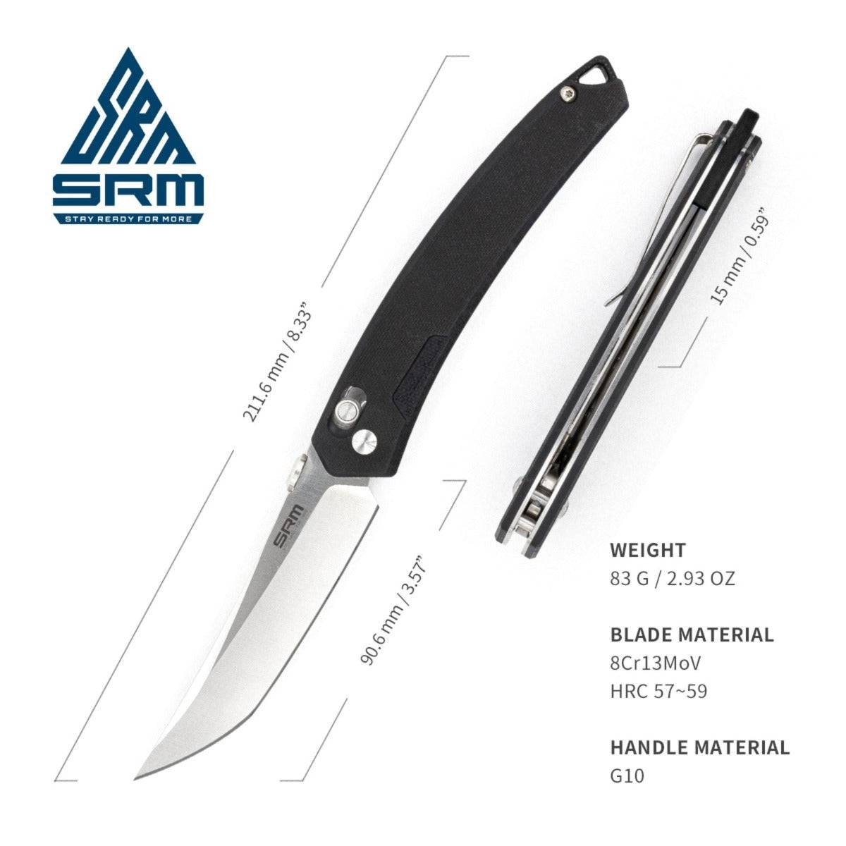 Folding Blade Knife 9211 - Black - OutdoorTravelGear.com