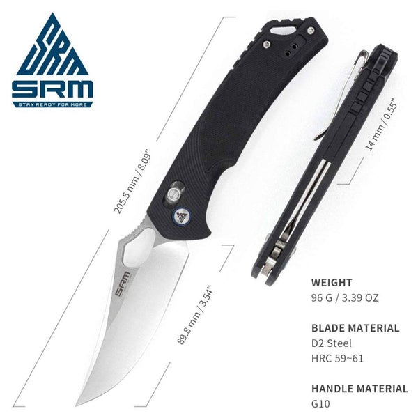 Folding Clip Point Pocket Knife 9202 - Black - OutdoorTravelGear.com