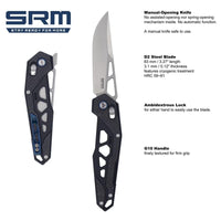 Mecha Pocket Folding Knife 9225-KB - Black - OutdoorTravelGear.com