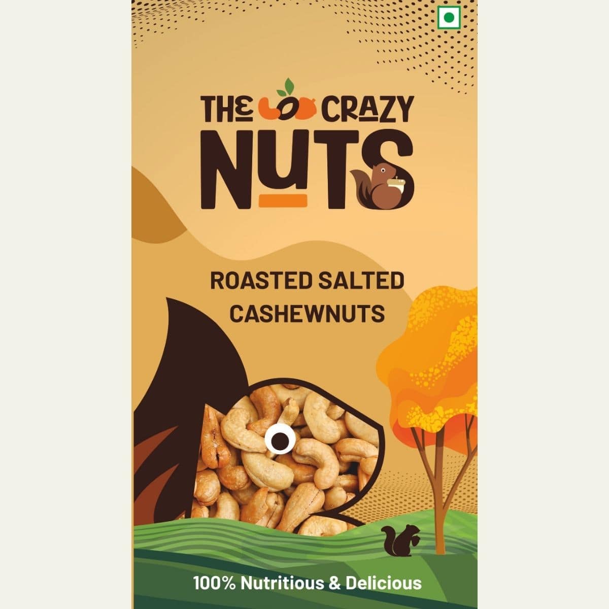 The Crazy Nuts - Cashewnuts - Roasted & Salted - 15 grams - Pack of 10 - OutdoorTravelGear.com