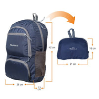 Foldable Day Pack - 20 Litre - Blue - OutdoorTravelGear.com