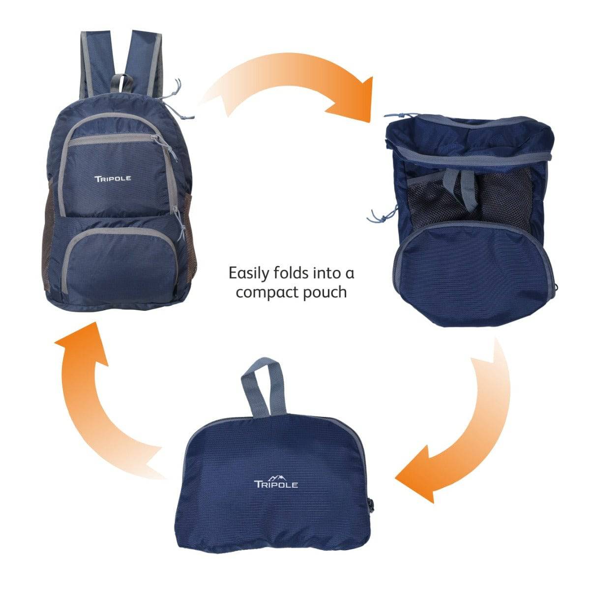 Foldable Day Pack - 20 Litre - Blue - OutdoorTravelGear.com