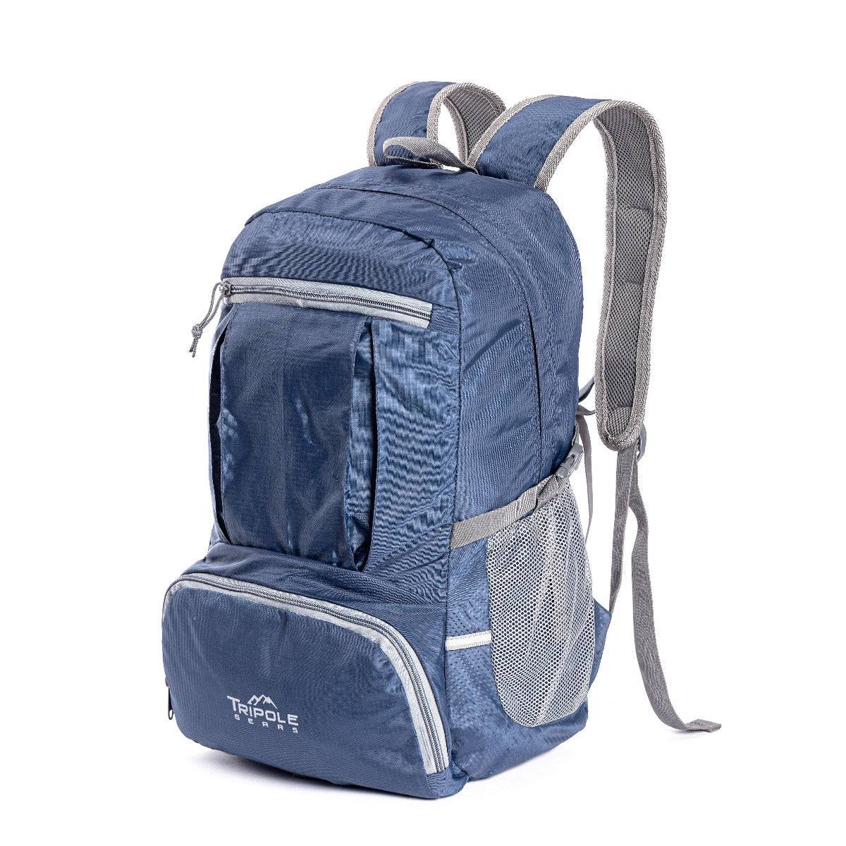 Foldable PAKEASY Backpack and Day Bag for Hiking and Day Trips - Blue - OutdoorTravelGear.com