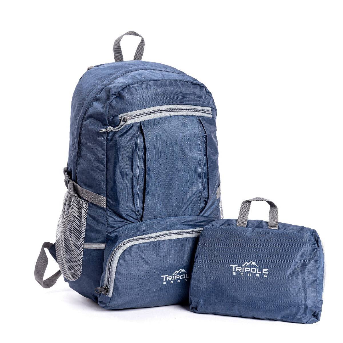 Foldable PAKEASY Backpack and Day Bag for Hiking and Day Trips - Blue - OutdoorTravelGear.com