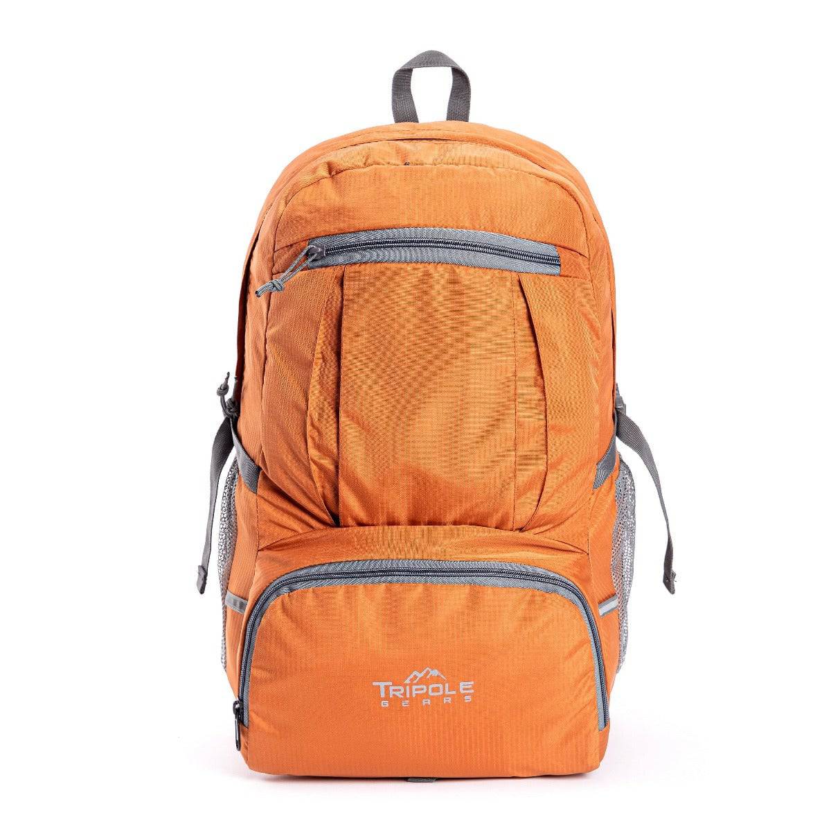 Foldable PAKEASY Backpack and Day Bag for Hiking and Day Trips - Orange - OutdoorTravelGear.com