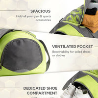 Blaze Gym & Sports Duffel Bag - Grey + Neon Yellow - OutdoorTravelGear.com