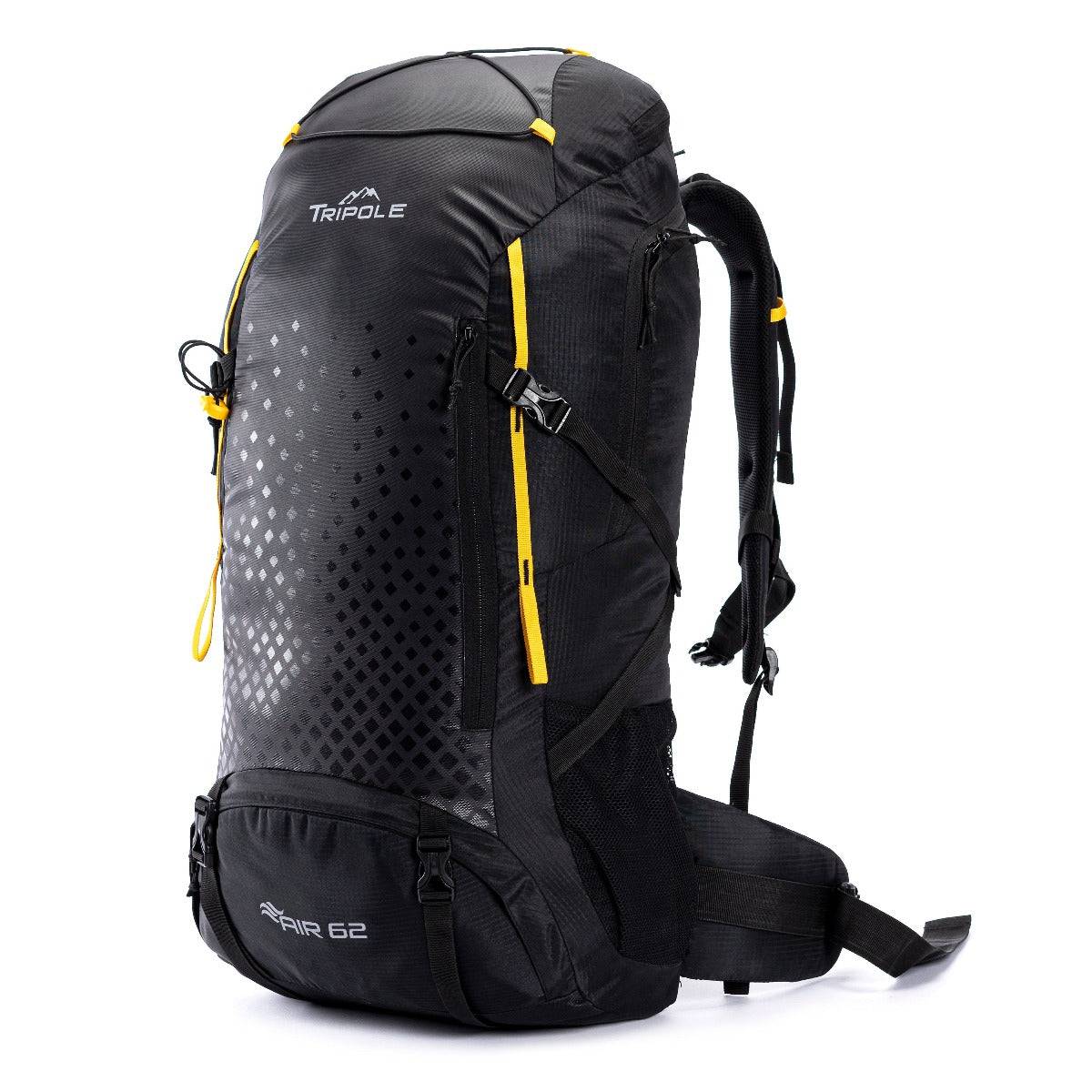 Air Travel and Hiking Rucksack - 62 Litres - Black - OutdoorTravelGear.com