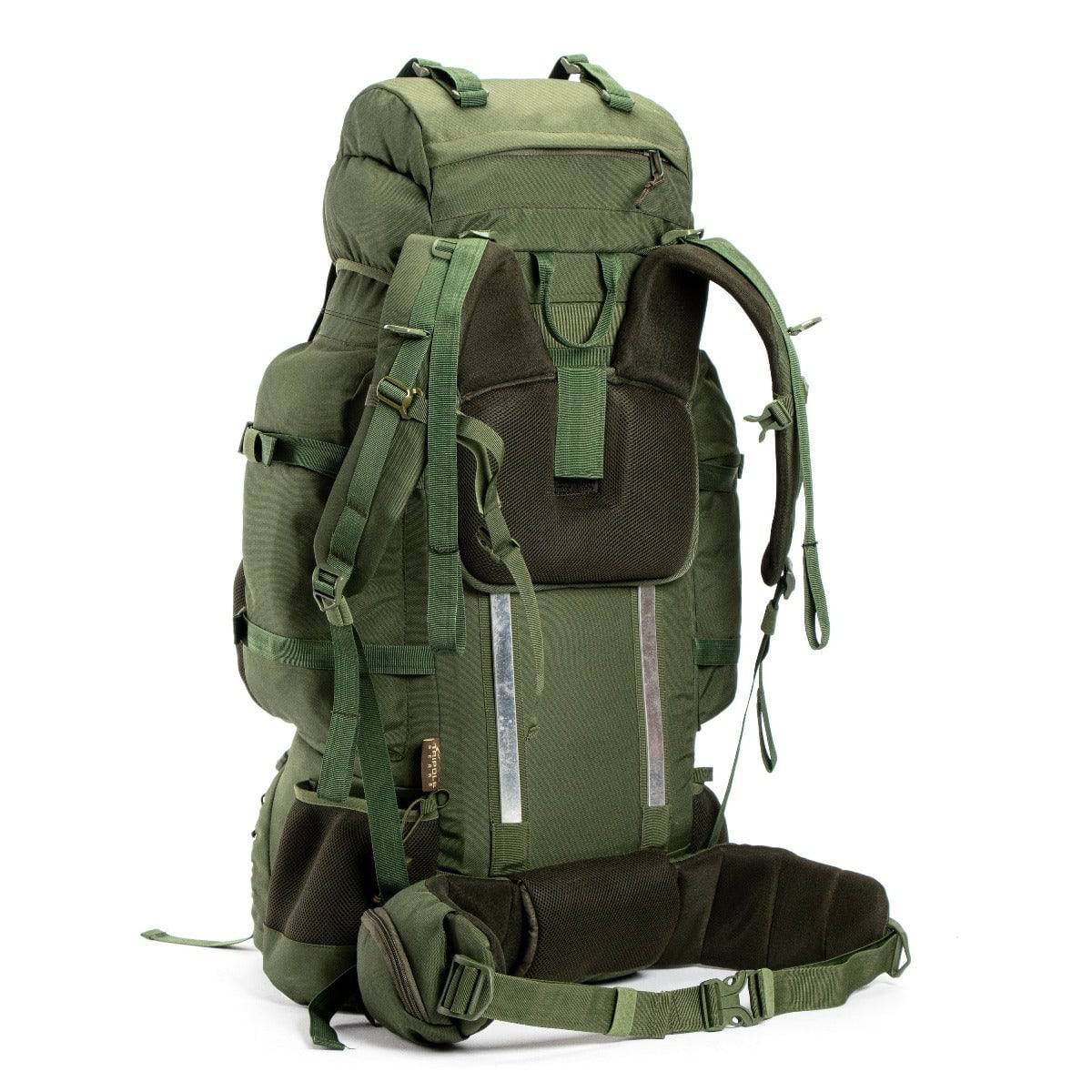 Colonel Pro Metal Frame Rucksack + Detachable Bag & Rain Cover - 105 Litres - Army Green - OutdoorTravelGear.com