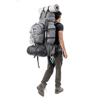 Colonel Pro Metal Frame Rucksack + Detachable Bag & Rain Cover - 105 Litres - Grey - OutdoorTravelGear.com