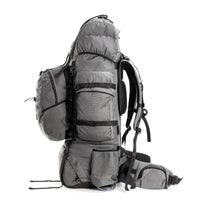 Colonel Pro Metal Frame Rucksack + Detachable Bag & Rain Cover - 105 Litres - Grey - OutdoorTravelGear.com