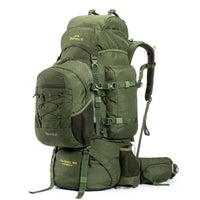 Colonel Pro Metal Frame Rucksack + Detachable Bag & Rain Cover - 90 Litres - Army Green - OutdoorTravelGear.com