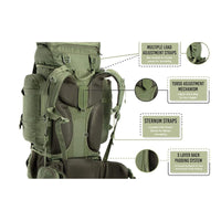 Colonel Series Rucksack + Detachable Day Pack & Rain Cover - 80 Litres  - Black - OutdoorTravelGear.com