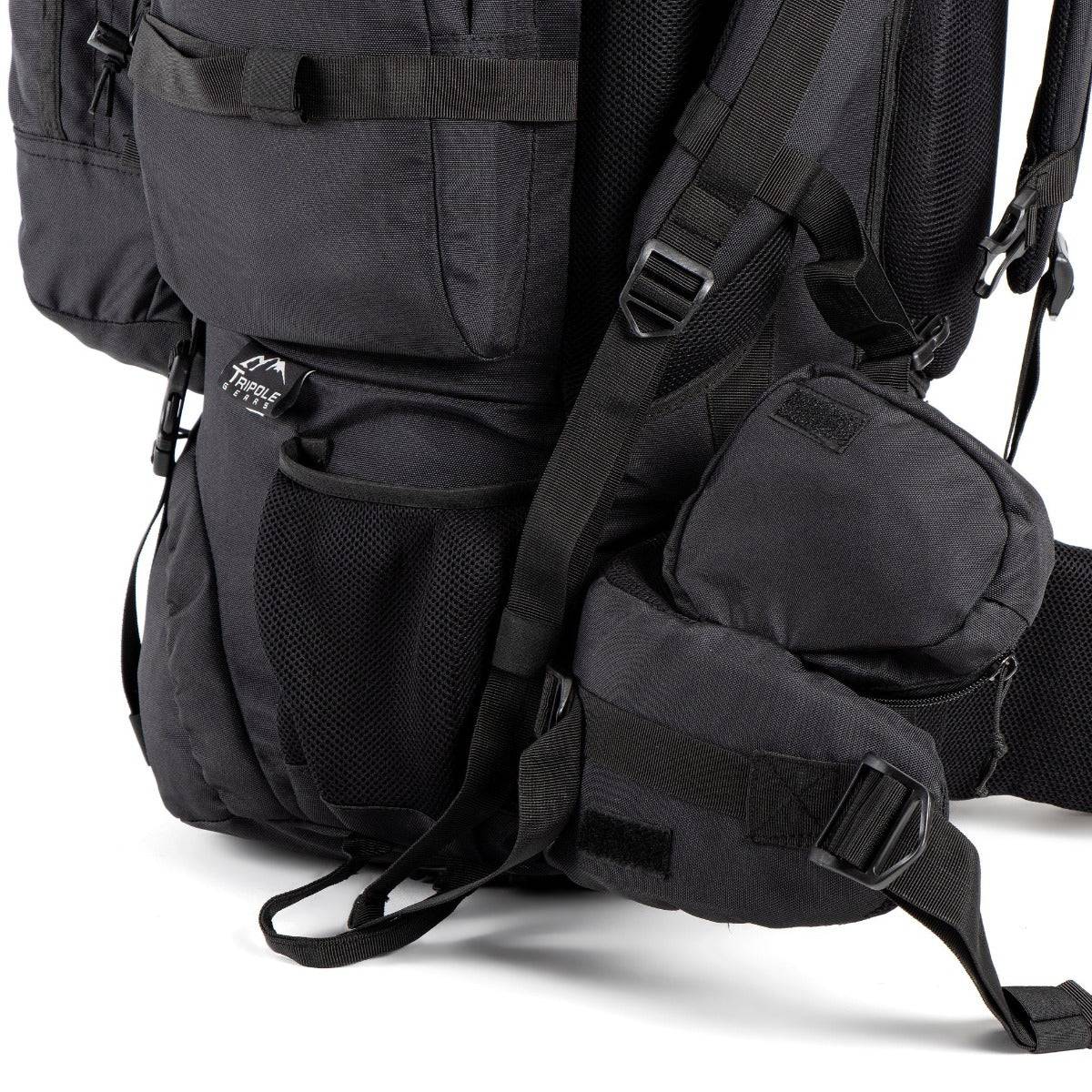 Colonel Series Rucksack + Detachable Day Pack & Rain Cover - 95 Litres  - Black - OutdoorTravelGear.com