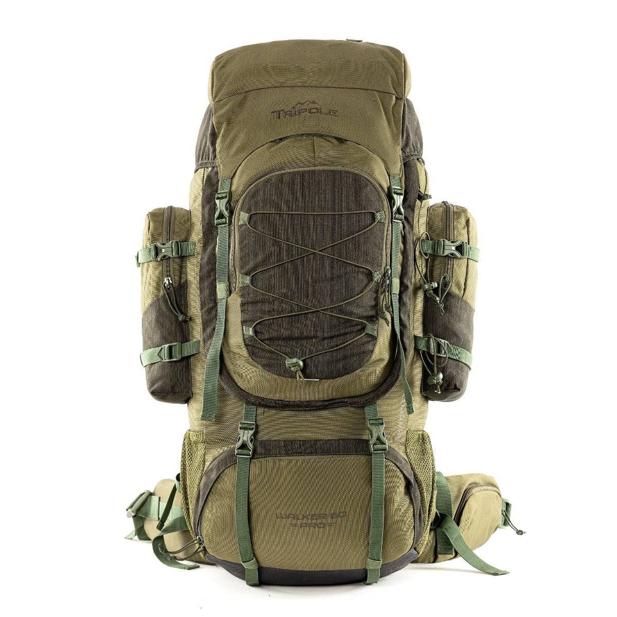 Walker Pro Trekking and Hiking Rucksack - 60 Litre - Olive Green - OutdoorTravelGear.com