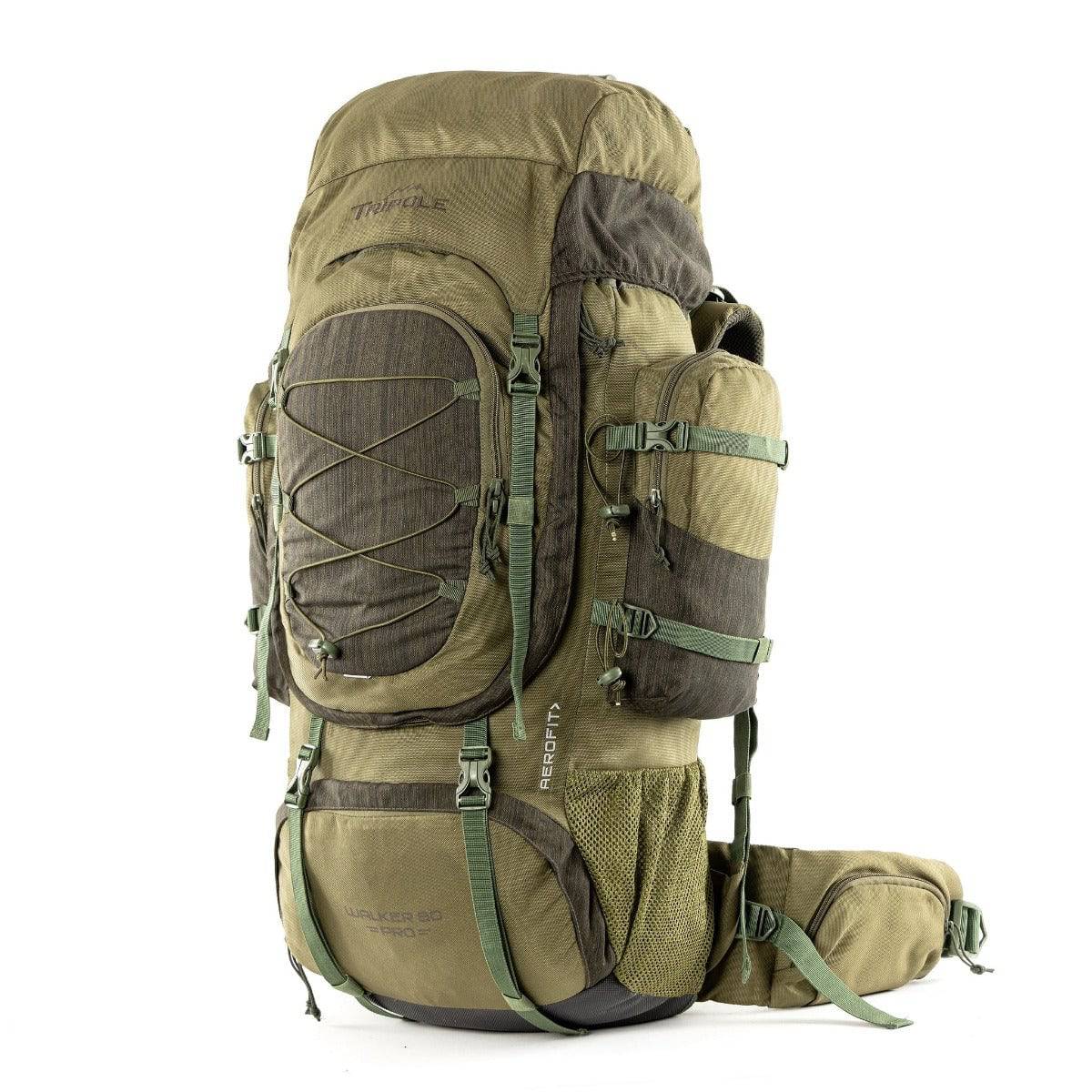 Walker Pro Trekking and Hiking Rucksack - 80 Litre - Olive Green - OutdoorTravelGear.com