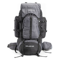 Walker Trekking and Backpacking Rucksack - 65 Litre - Black & Grey - OutdoorTravelGear.com