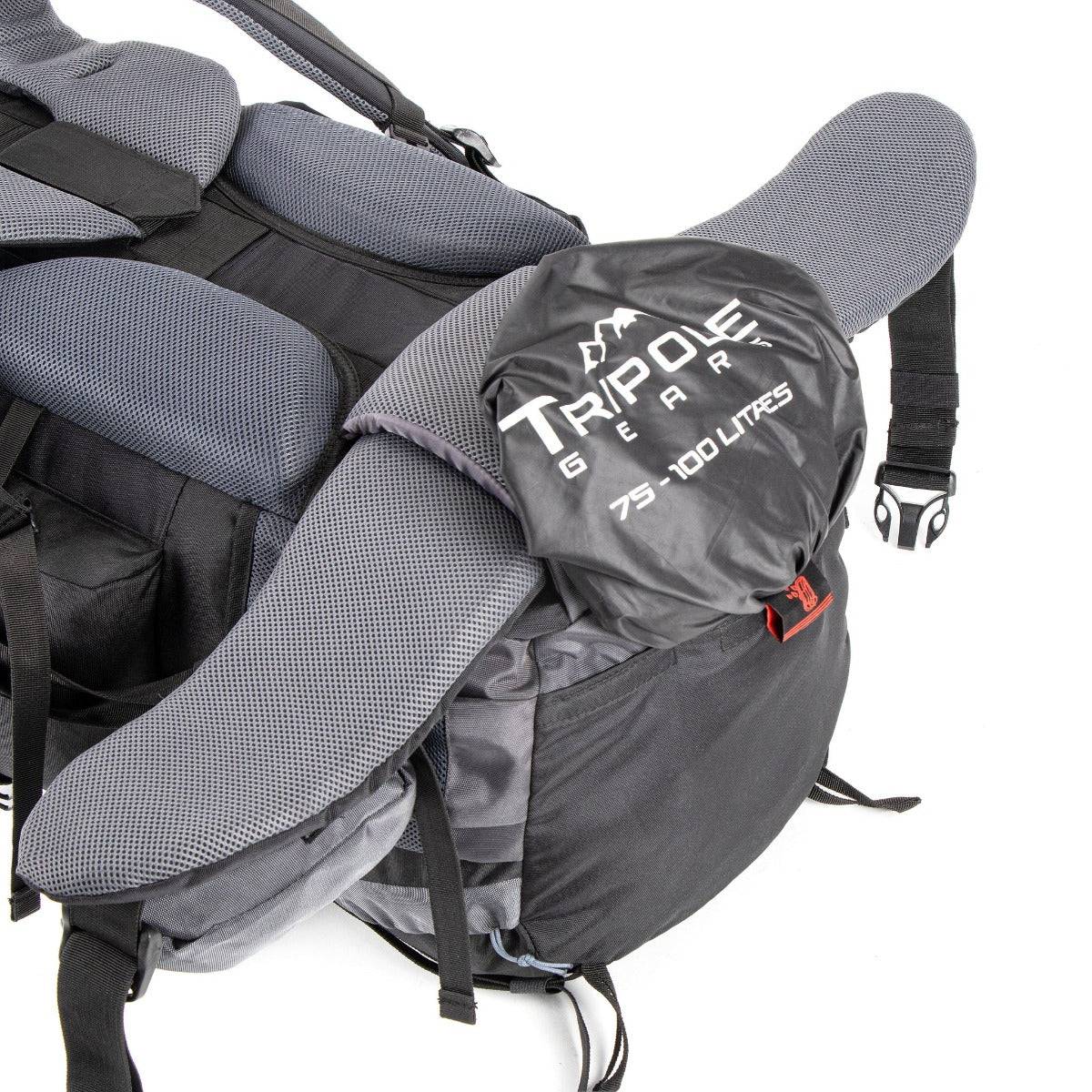 Walker Trekking and Backpacking Rucksack - 65 Litre - Black & Grey - OutdoorTravelGear.com