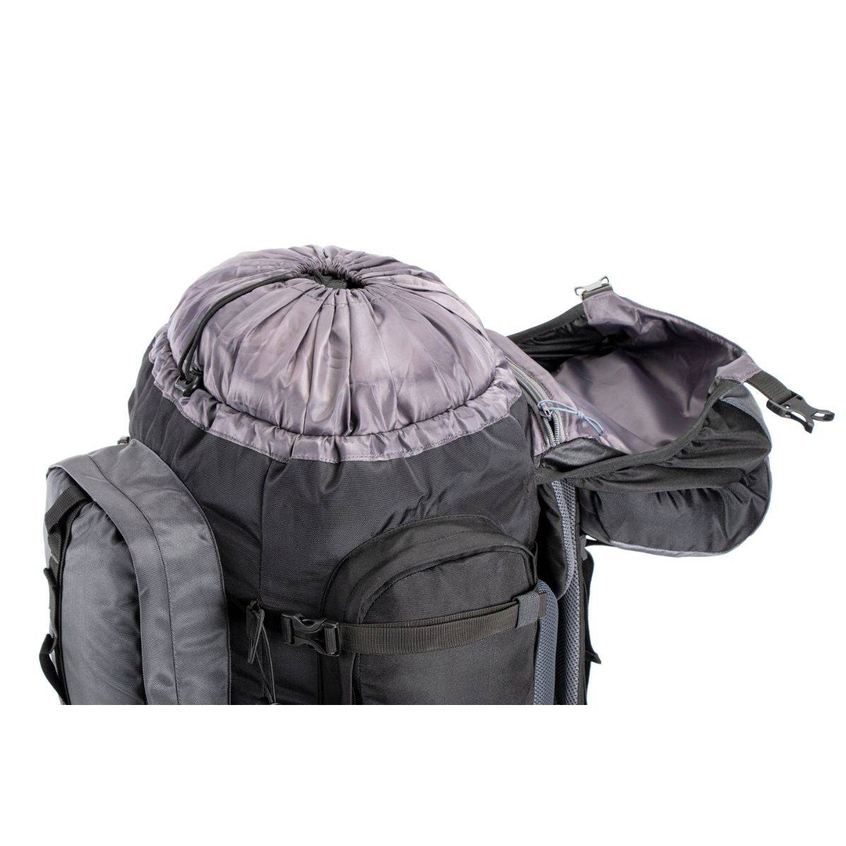 Walker Trekking and Backpacking Rucksack - 65 Litre - Black & Grey - OutdoorTravelGear.com