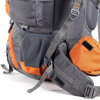 Walker Trekking and Backpacking Rucksack - 65 Litre - Grey & Orange - OutdoorTravelGear.com