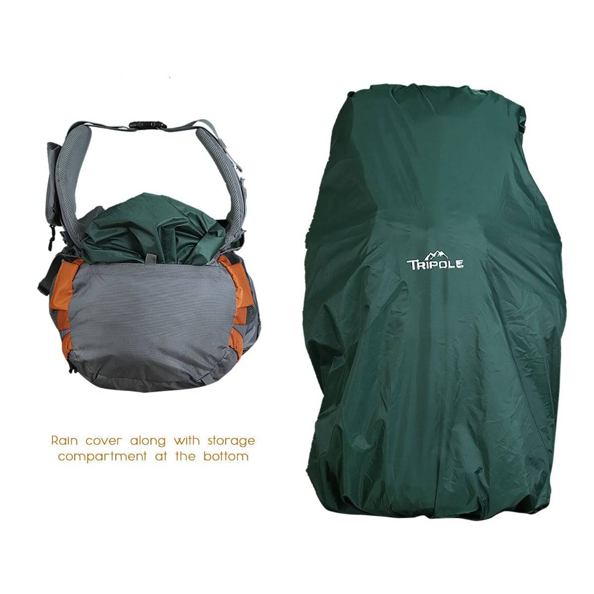 Walker Trekking and Backpacking Rucksack - 65 Litre - Grey & Orange - OutdoorTravelGear.com