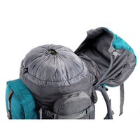 Walker Trekking and Backpacking Rucksack - 65 Litre - Grey & Sea Green - OutdoorTravelGear.com