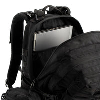 Alfa Military Tactical Backpack with Sling Bag Attachment -  45 Litres - Black - OutdoorTravelGear.com