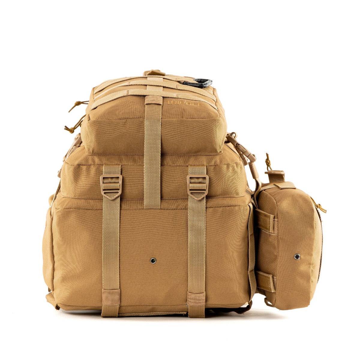 Alfa Military Tactical Backpack with Sling Bag Attachment - 45 Litres - Khaki - OutdoorTravelGear.com